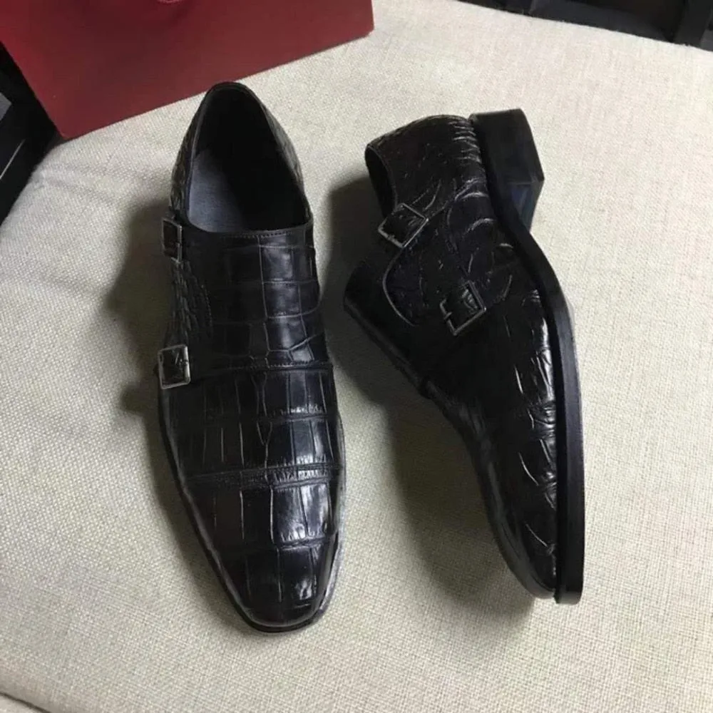 GENUINE CROCODILE MONK STRAP LACE UPS