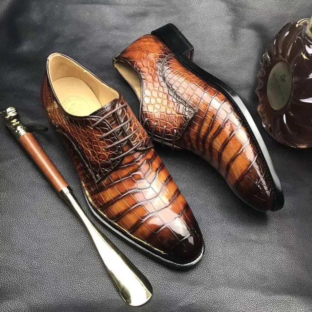 GENUINE CROCODILE OXFORD LACE UPS