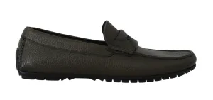 Green Leather Loafers Moccasins Slides Shoes
