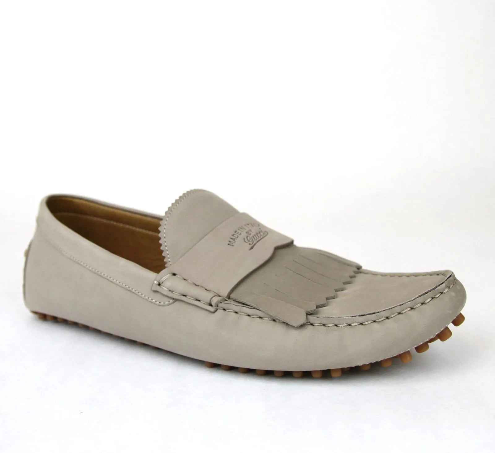 Gucci 337066 Men's Suede Driver Loafers Fringe Moccasins 9.5 G / US 10 - Final Call