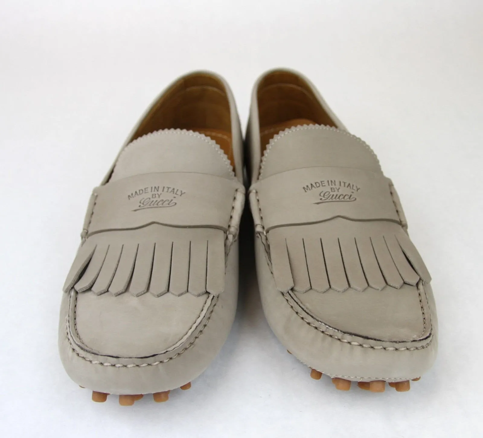 Gucci 337066 Men's Suede Driver Loafers Fringe Moccasins 9.5 G / US 10 - Final Call