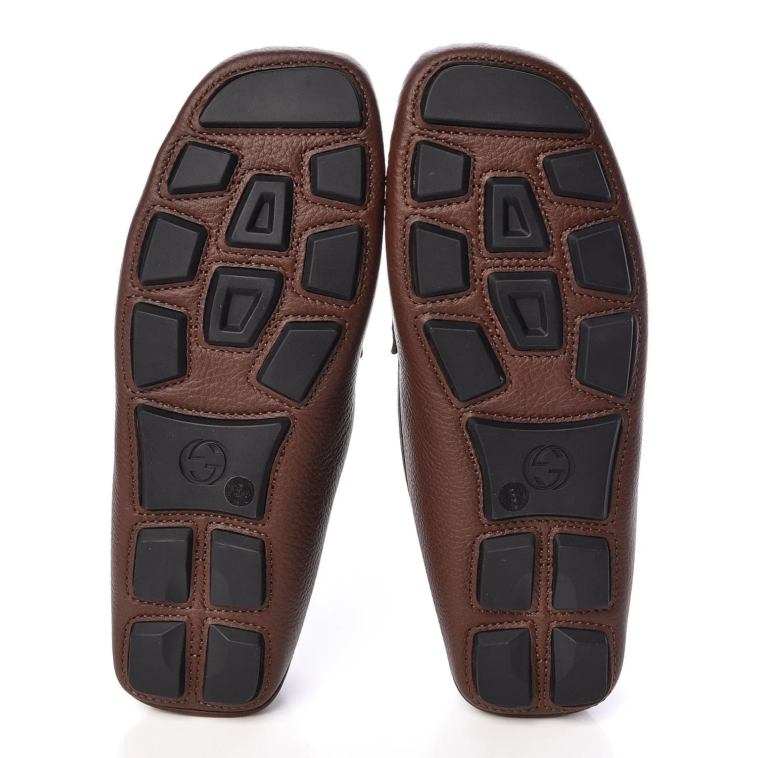 Gucci Calfskin Hebron Horse Bit Loafer Moccasins in Brown