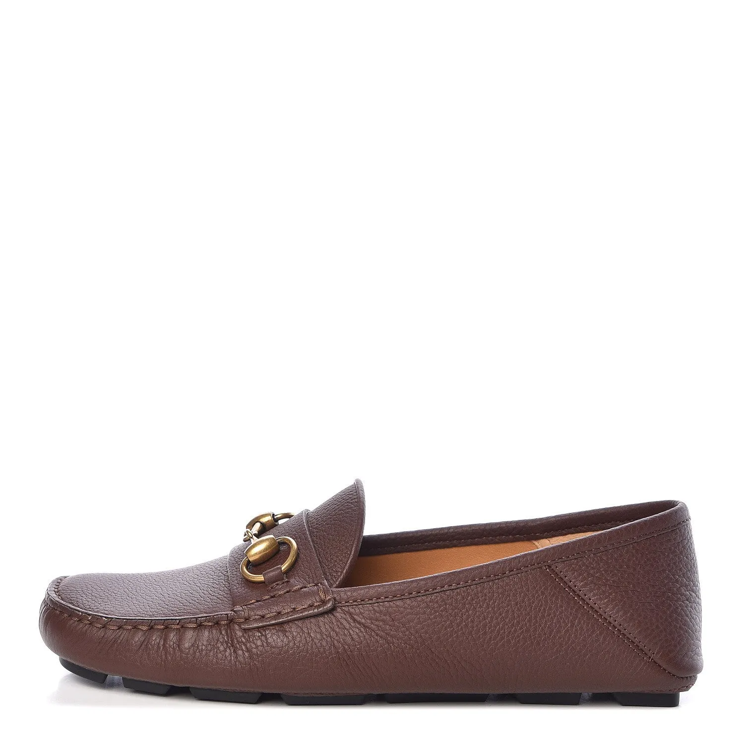 Gucci Calfskin Hebron Horse Bit Loafer Moccasins in Brown