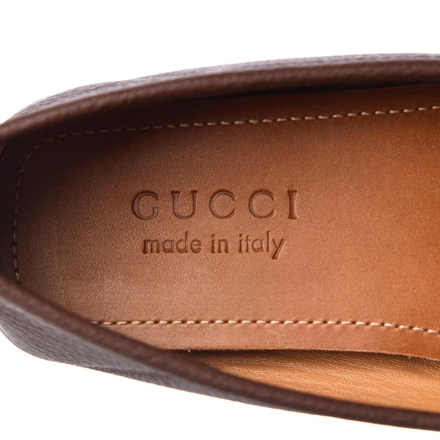 Gucci Calfskin Hebron Horse Bit Loafer Moccasins in Brown