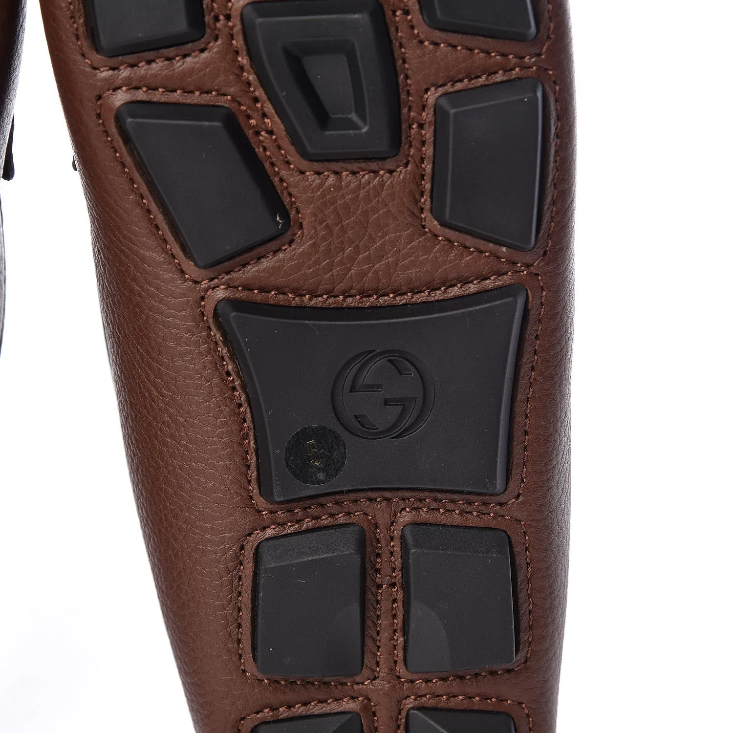Gucci Calfskin Hebron Horse Bit Loafer Moccasins in Brown
