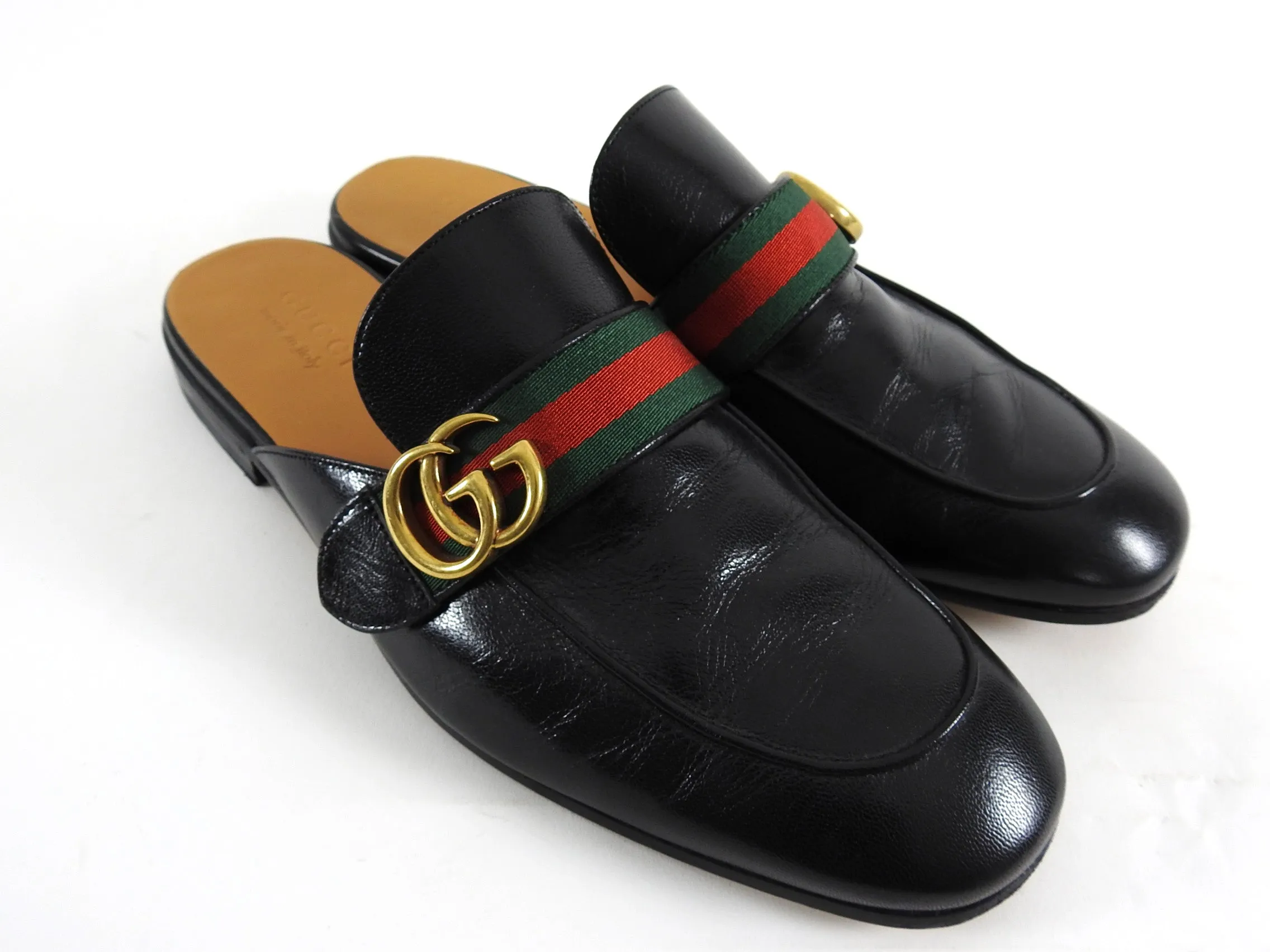 Gucci GG Black Mule Princetown Leather Slip-On Loafer - 10
