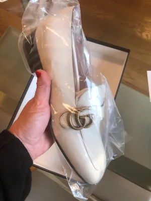 Gucci GG Leather Loafers in Mystic White