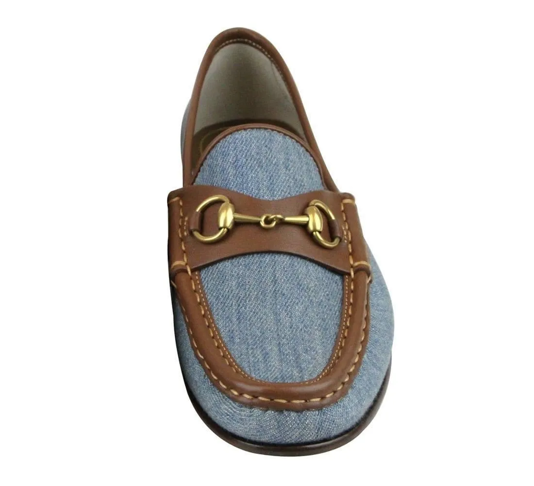 Gucci Shoes Blue Women - Gucci Horsebit Denim Loafer Shoe