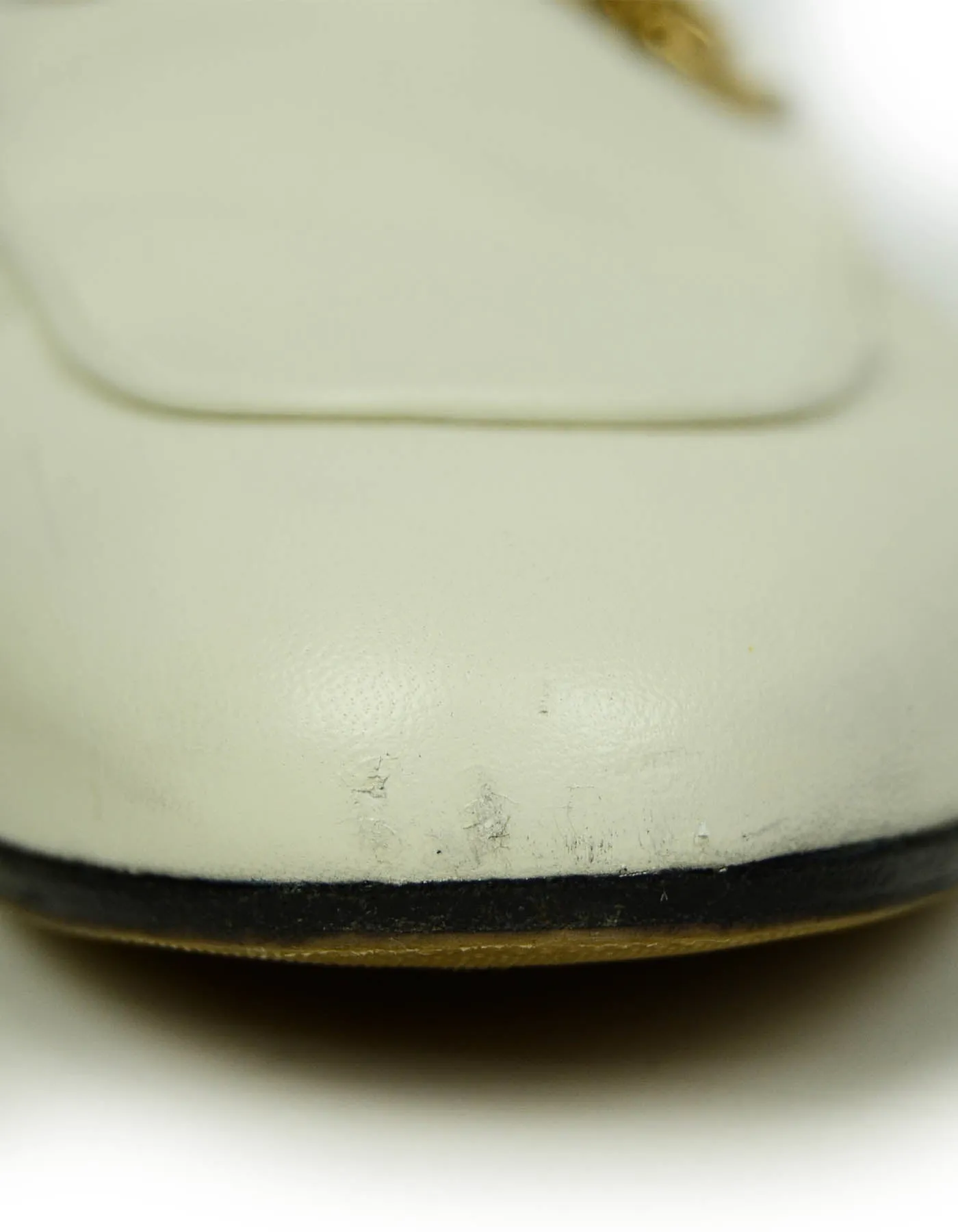 Gucci White Princetown Loafer Mules sz 39.5