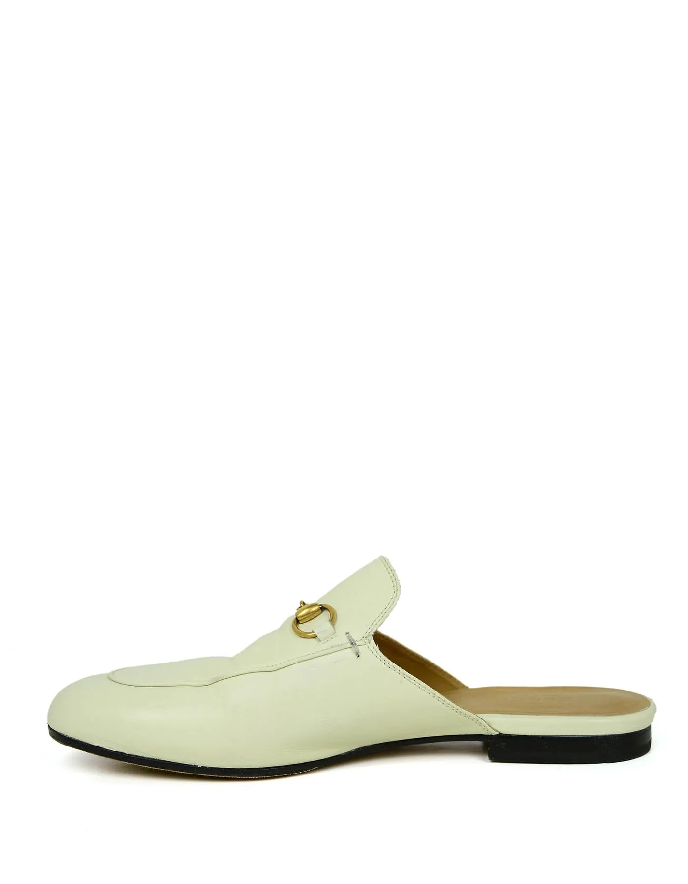 Gucci White Princetown Loafer Mules sz 39.5