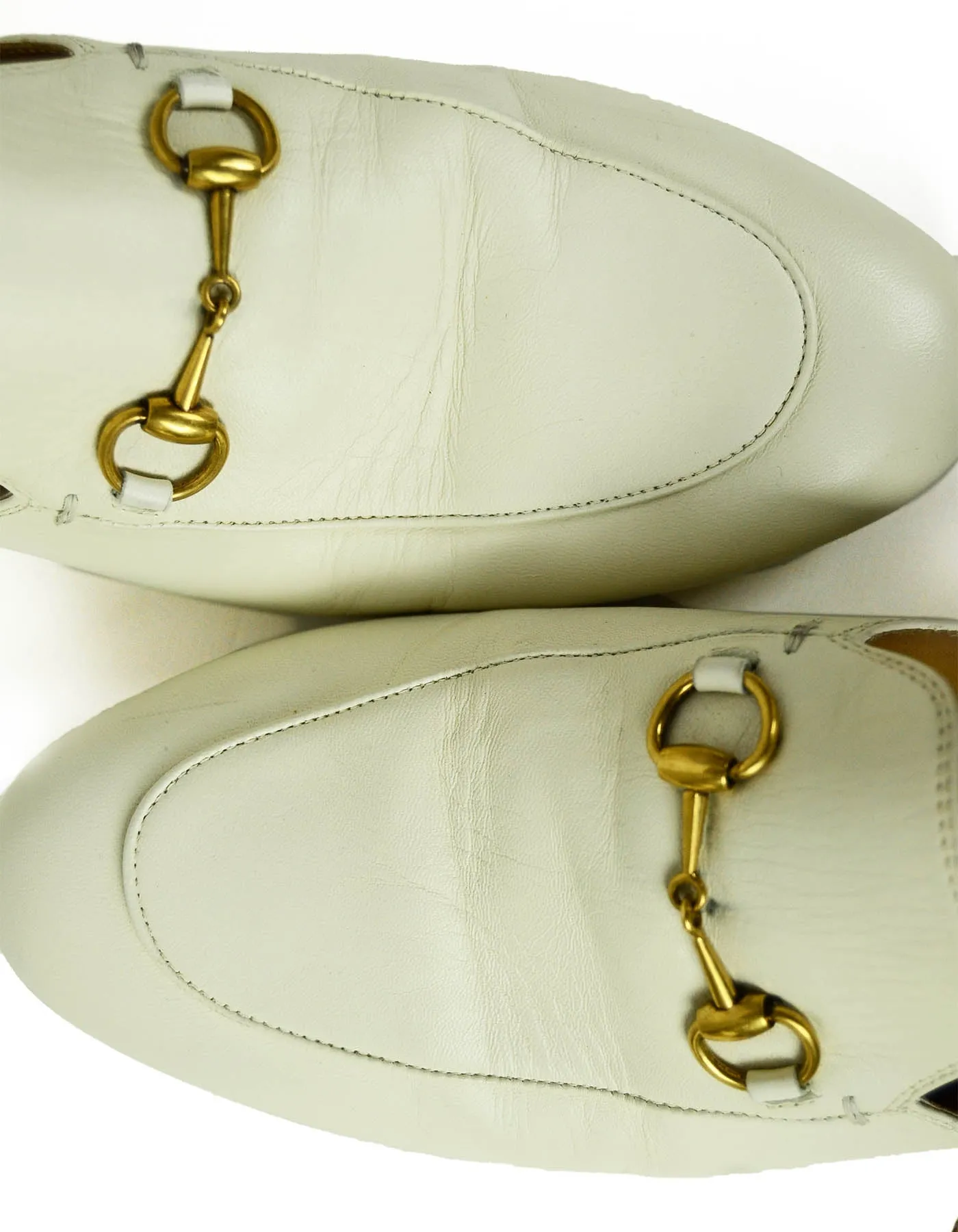 Gucci White Princetown Loafer Mules sz 39.5