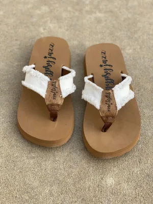 Gypsy Jazz Flip Flop Sandal - White - Restocked!!!