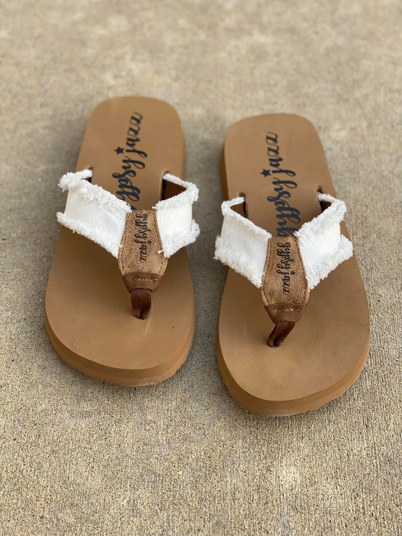 Gypsy Jazz Flip Flop Sandal - White - Restocked!!!