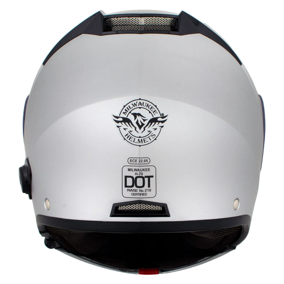 H7010 Flat Gray 'Mayday' Modular Motorcycle Helmet w/ Intercom - Built-in Speaker and Microphone for Men / Women