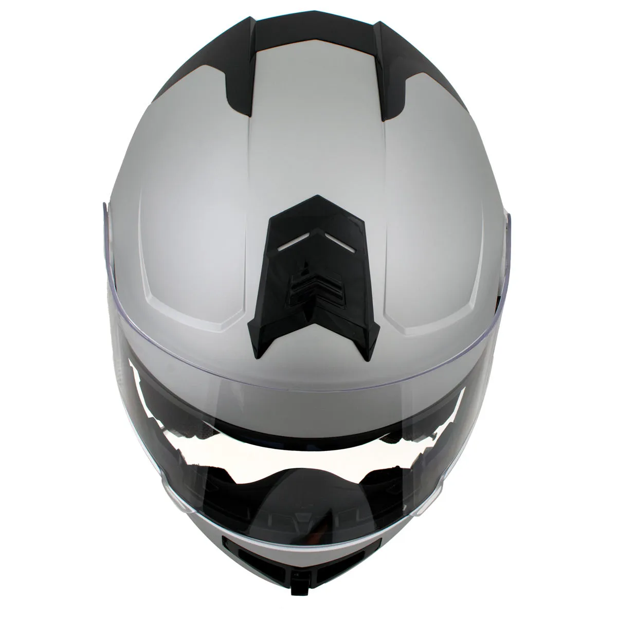 H7010 Flat Gray 'Mayday' Modular Motorcycle Helmet w/ Intercom - Built-in Speaker and Microphone for Men / Women