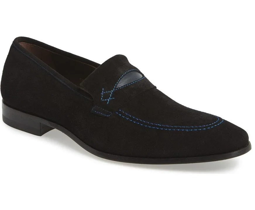 Handmade Black Suede Leather Moccasins for Men