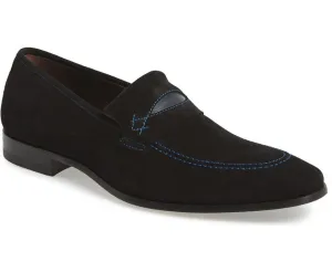 Handmade Black Suede Leather Moccasins for Men