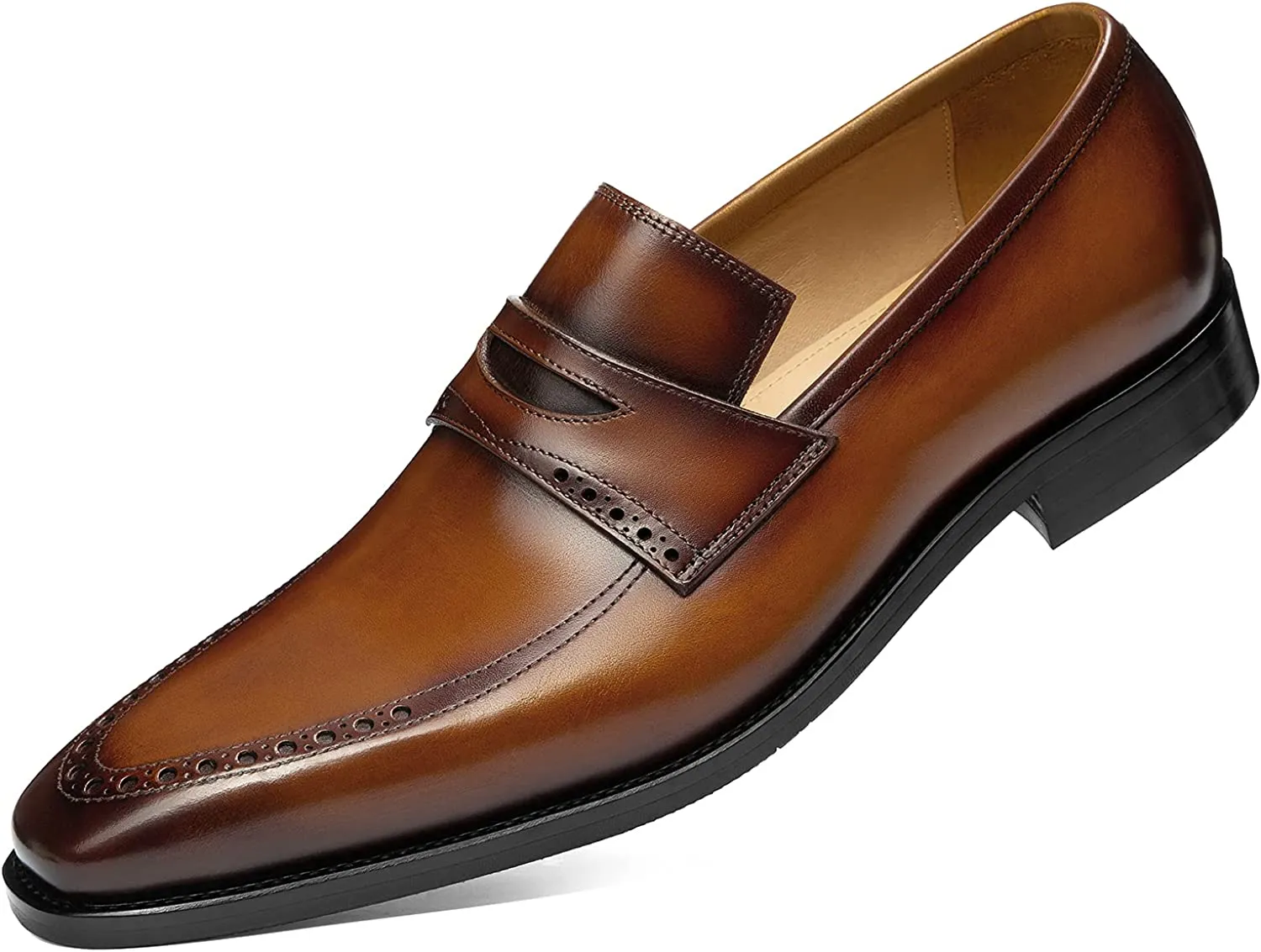 Handmade Brown Goodyear Welted Leather Moccasins for Men