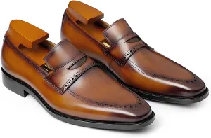 Handmade Brown Goodyear Welted Leather Moccasins for Men