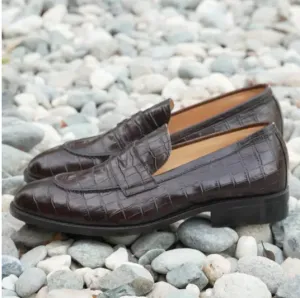 Handmade Moc-Toe Slip-On Loafers in Full-Grain Leather