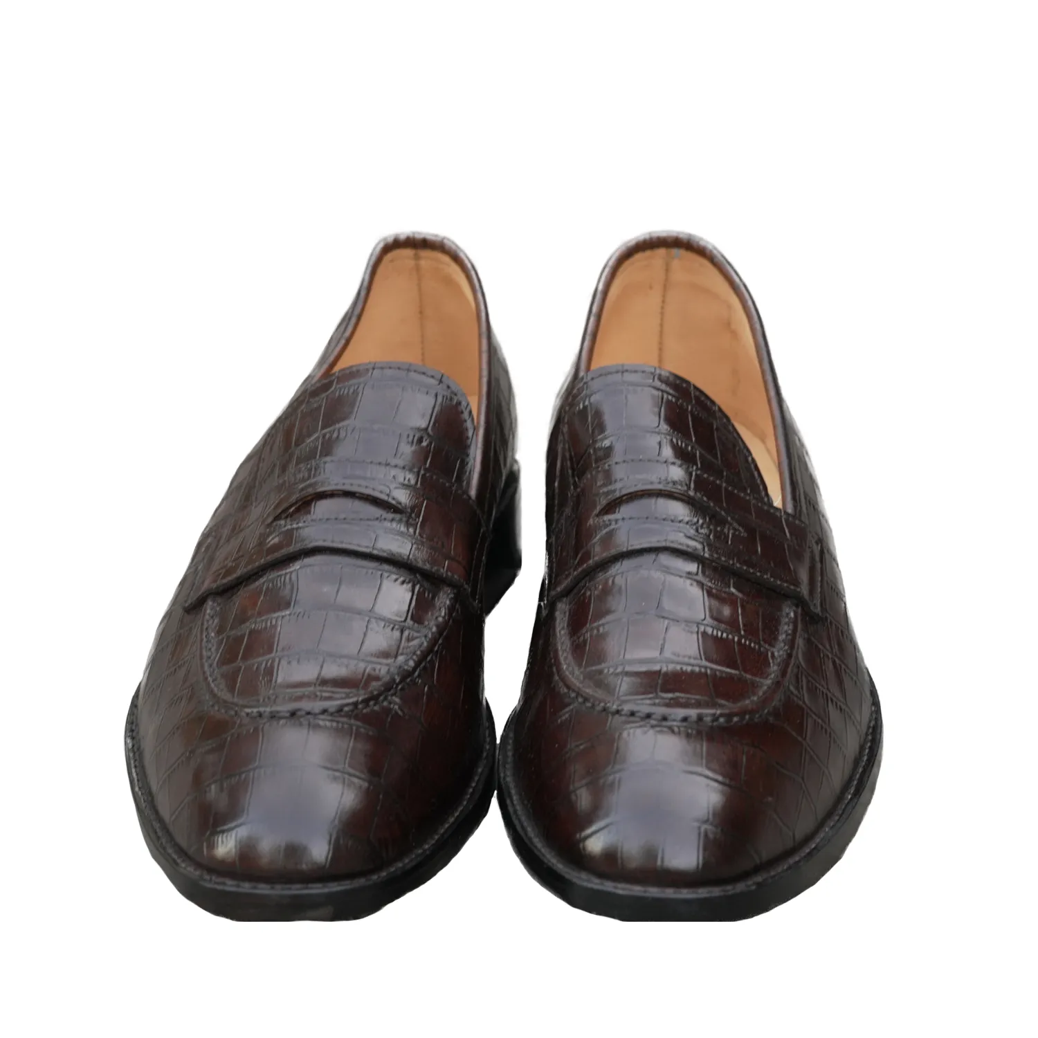 Handmade Moc-Toe Slip-On Loafers in Full-Grain Leather
