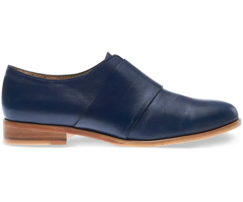 Handmade Navy Blue Leather Moccasins for Men