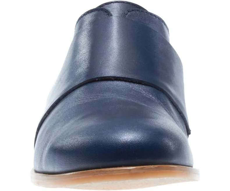Handmade Navy Blue Leather Moccasins for Men