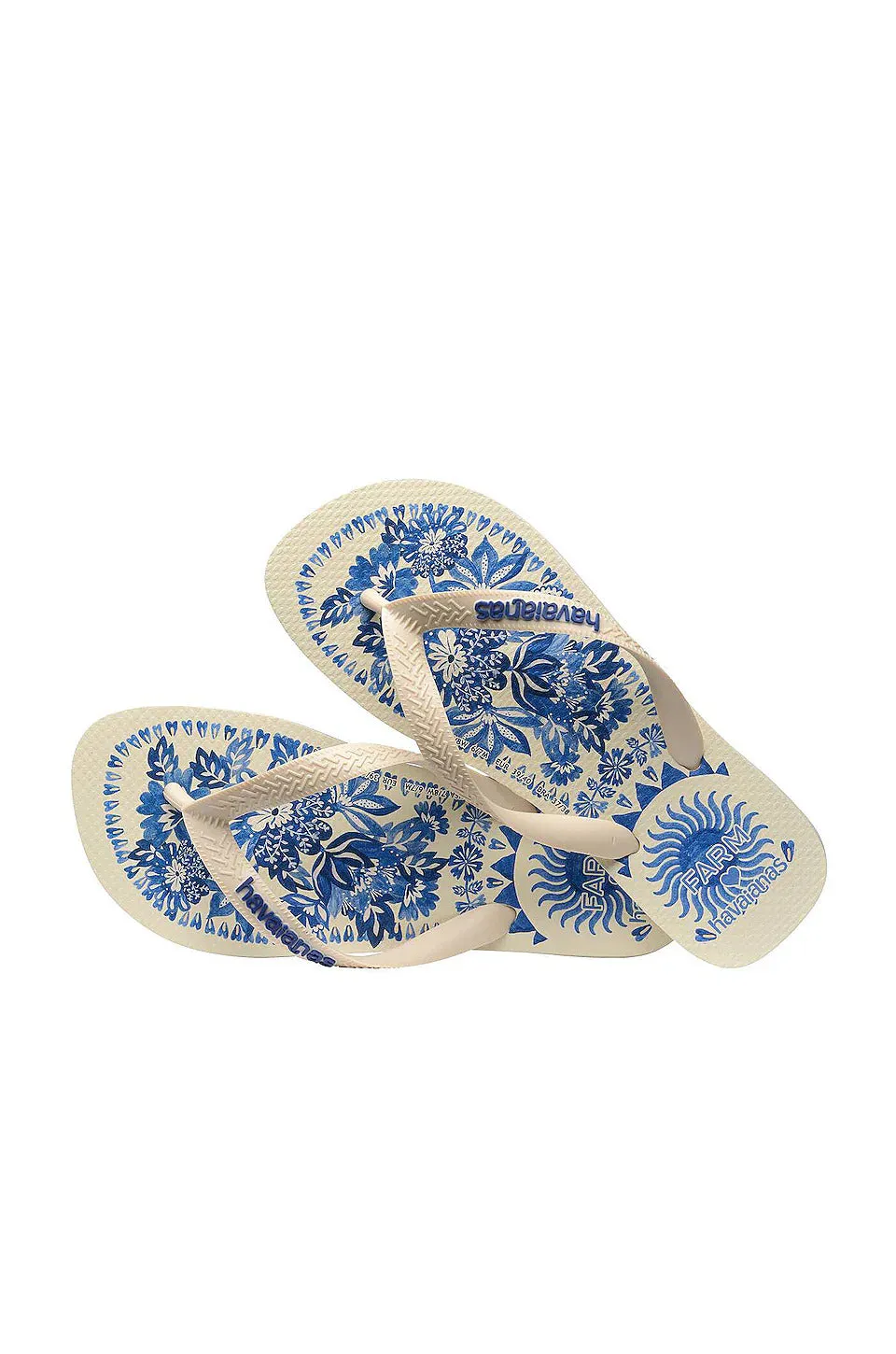 Havaianas FARM Rio Flora Tapestry Flip Flop in Beige