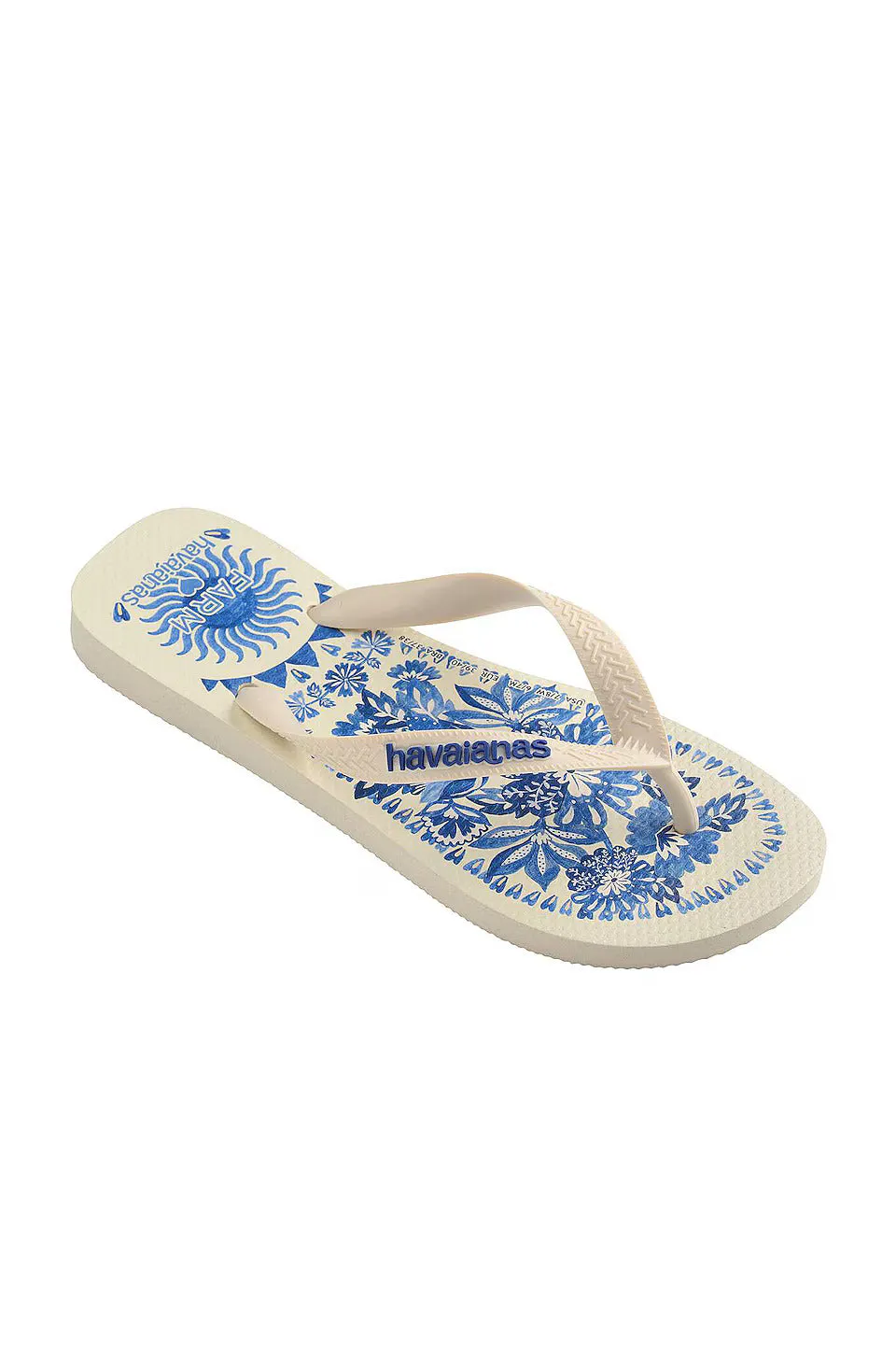 Havaianas FARM Rio Flora Tapestry Flip Flop in Beige