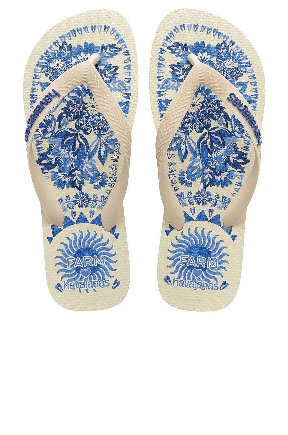 Havaianas FARM Rio Flora Tapestry Flip Flop in Beige