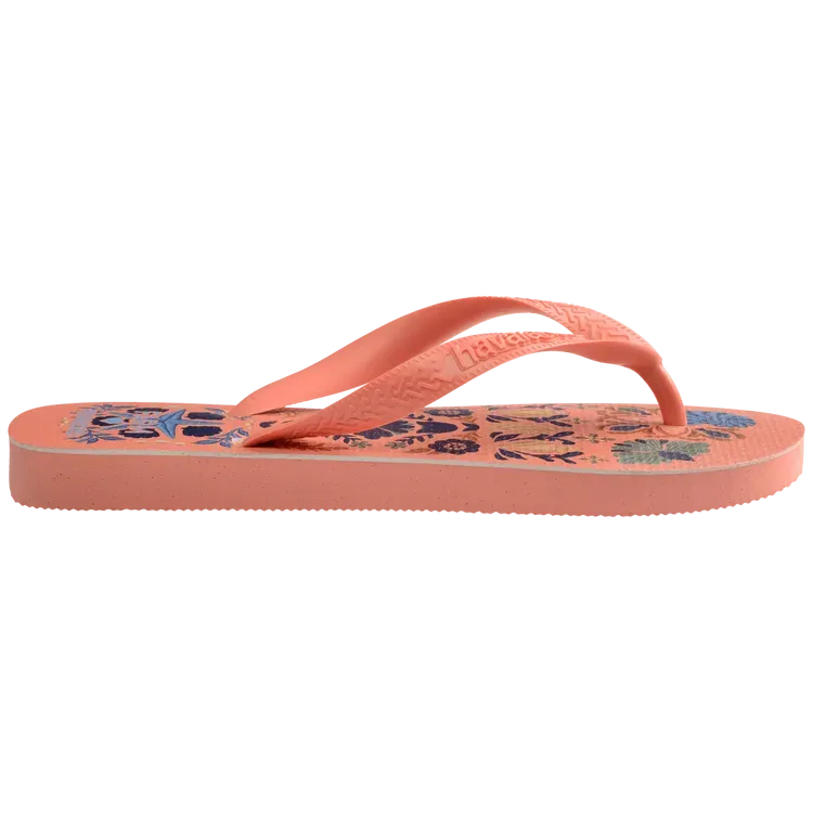 Havaianas FARM Rio Seashell Tapestry Flip Flop in Peach Rose