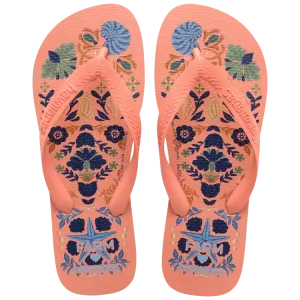 Havaianas FARM Rio Seashell Tapestry Flip Flop in Peach Rose