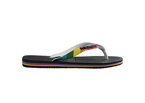 Havaianas Men's Top Pride Strap Flip Flop Sandal, Black, 11-12
