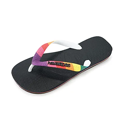 Havaianas Men's Top Pride Strap Flip Flop Sandal, Black, 11-12