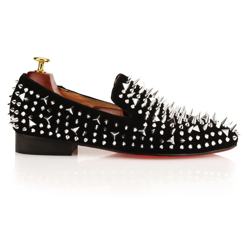 Helium Dandelion Spikes Rivets Slip On Dress Shoes