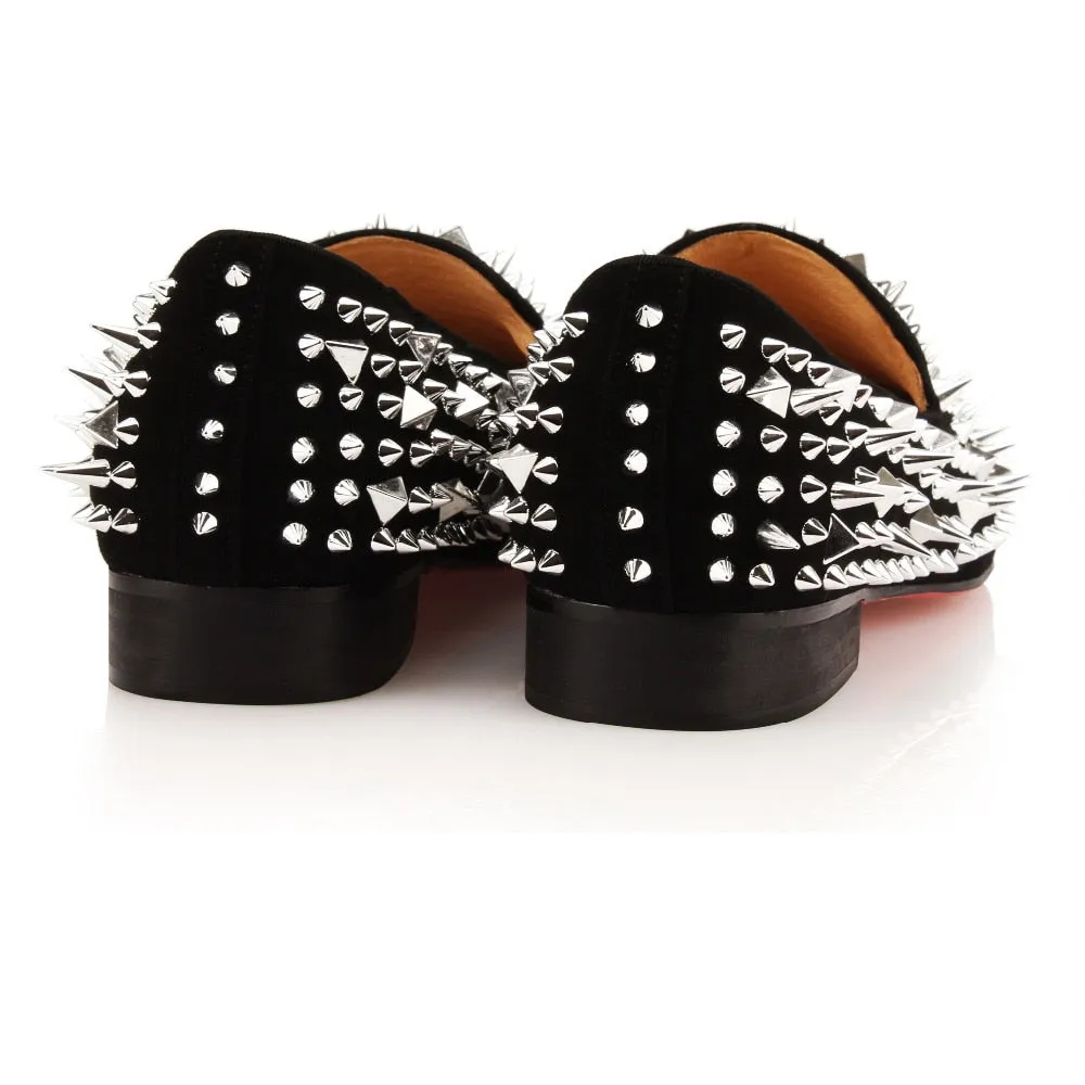 Helium Dandelion Spikes Rivets Slip On Dress Shoes