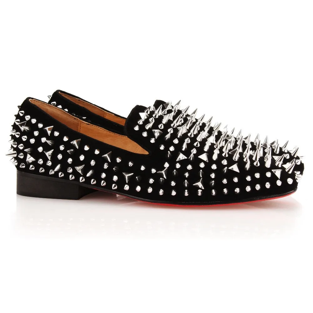 Helium Dandelion Spikes Rivets Slip On Dress Shoes