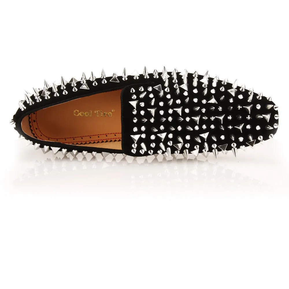 Helium Dandelion Spikes Rivets Slip On Dress Shoes