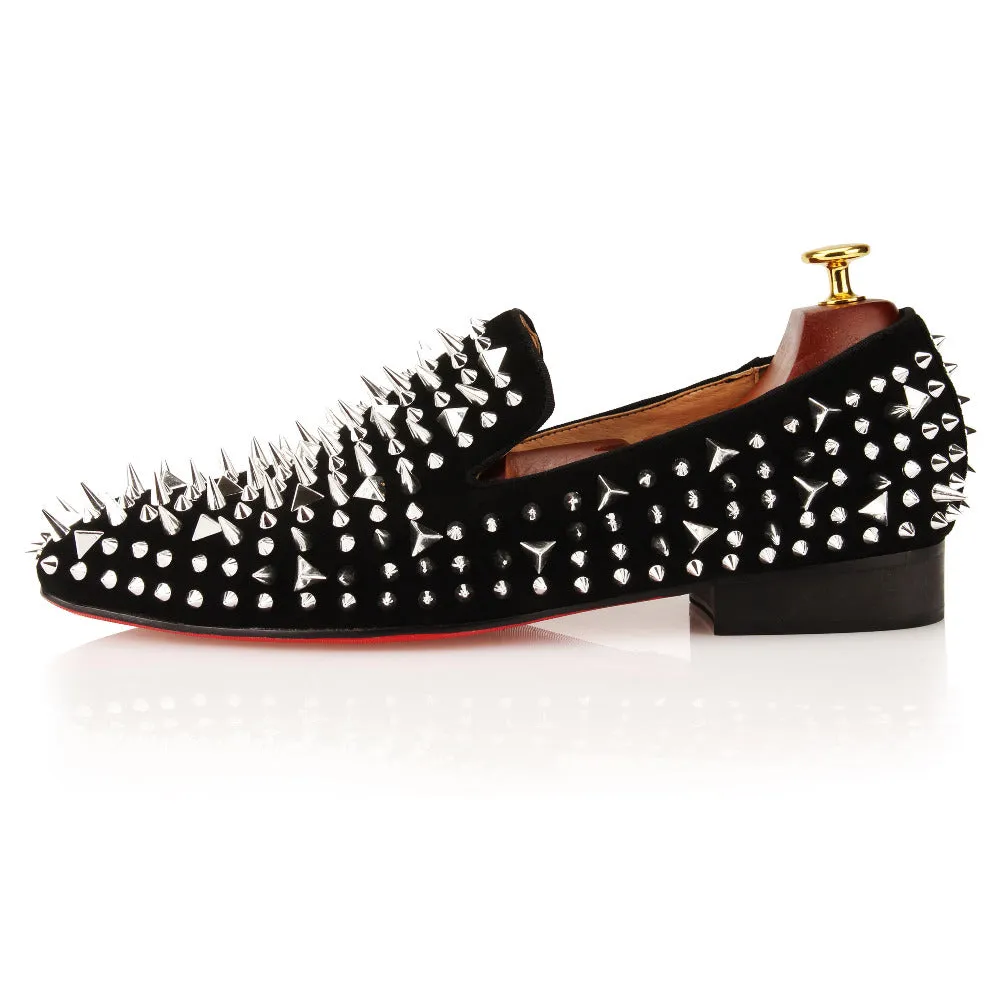 Helium Dandelion Spikes Rivets Slip On Dress Shoes