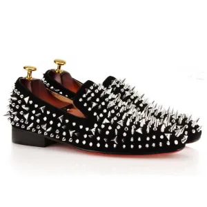 Helium Dandelion Spikes Rivets Slip On Dress Shoes