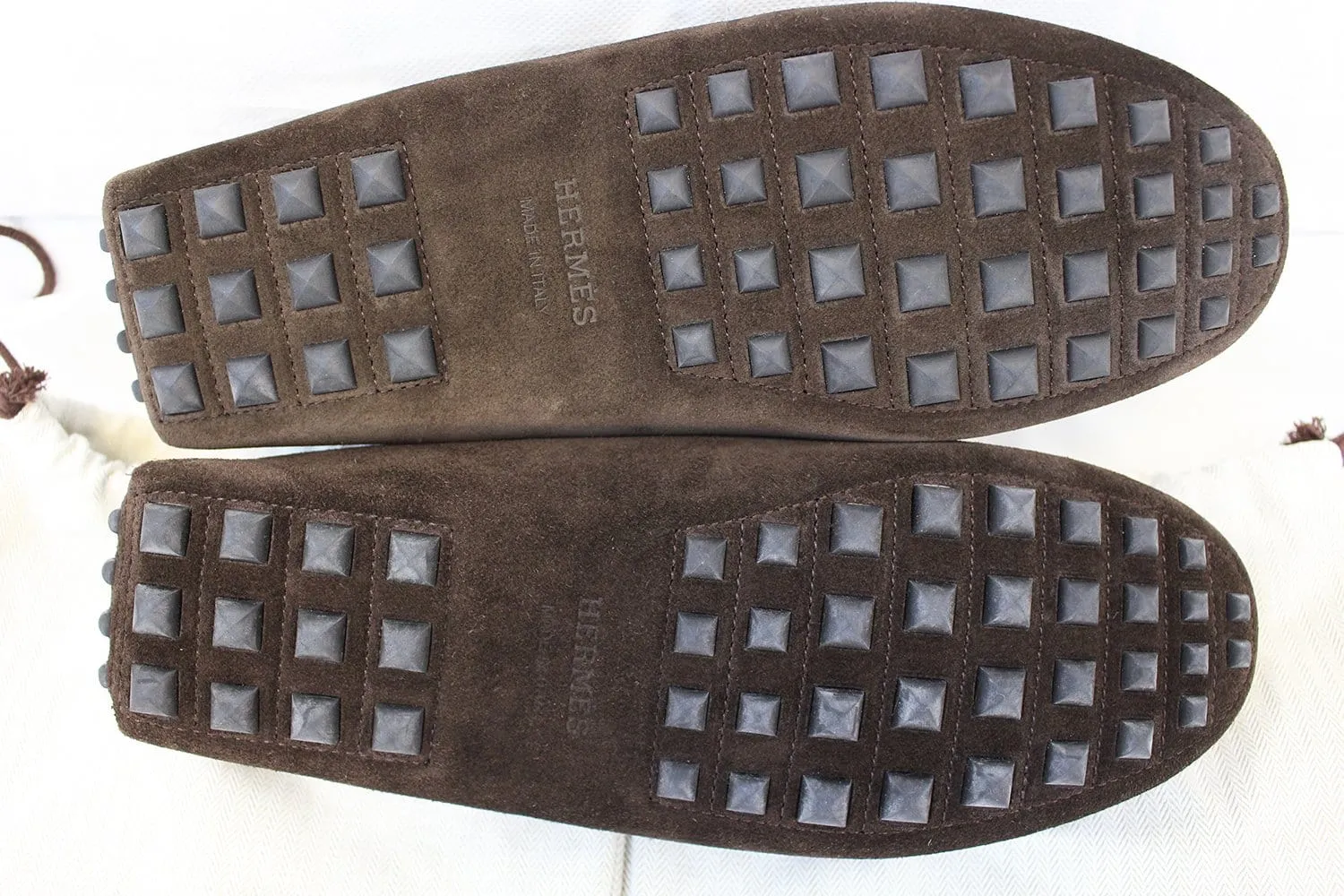 HERMES Irving Driving Moccasins Loafer Medor Buckle Size 42