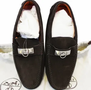 HERMES Irving Driving Moccasins Loafer Medor Buckle Size 42