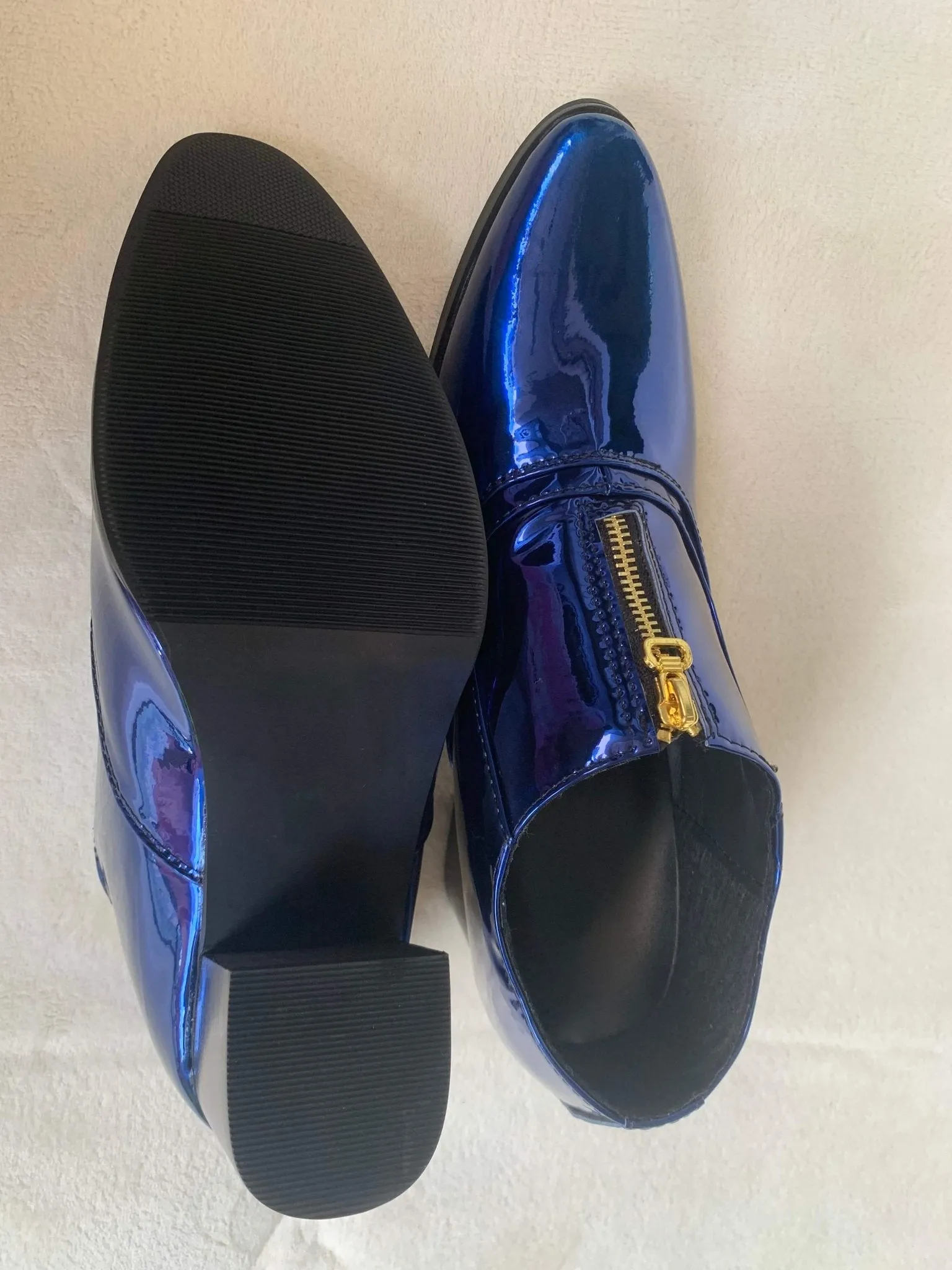 High Heel Party Man Shoes Club Jazz Dancer Thick Heel Ankle Boots