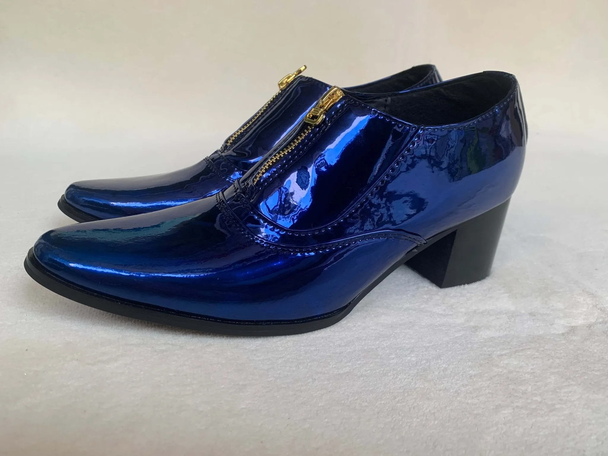 High Heel Party Man Shoes Club Jazz Dancer Thick Heel Ankle Boots