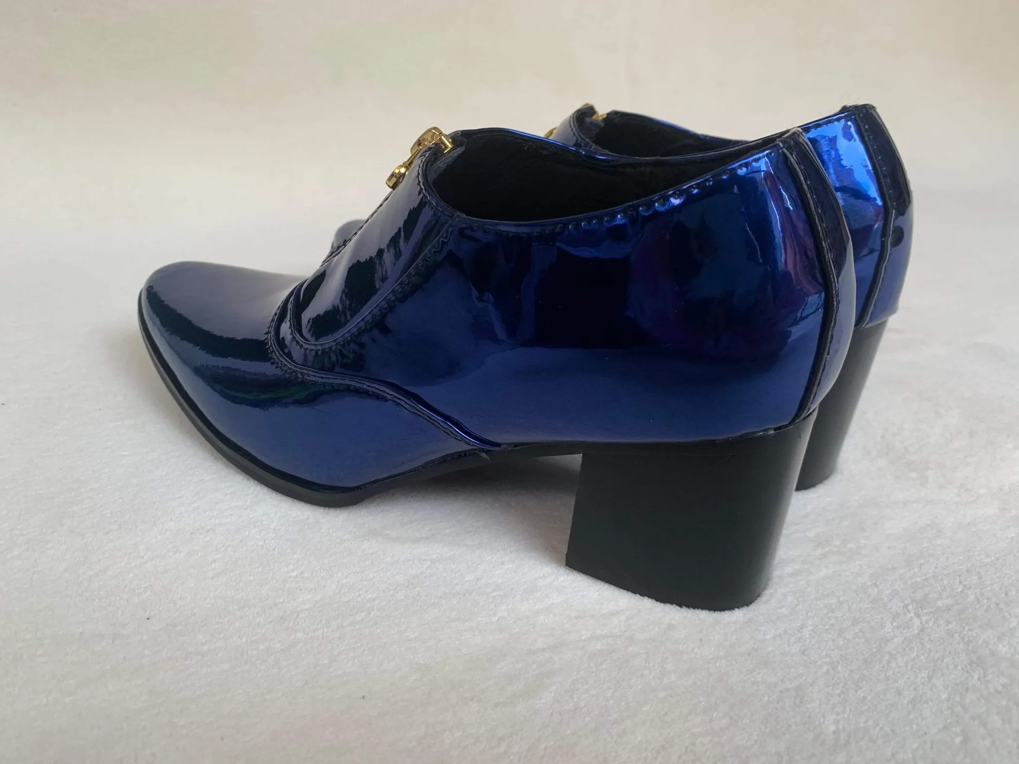 High Heel Party Man Shoes Club Jazz Dancer Thick Heel Ankle Boots