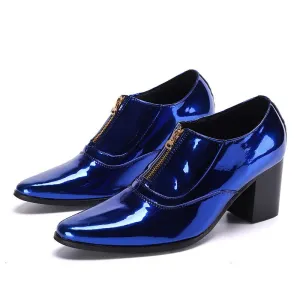 High Heel Party Man Shoes Club Jazz Dancer Thick Heel Ankle Boots