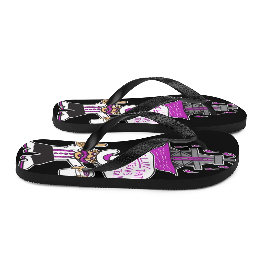 I Love That Texas Tea | Flip-Flops | Black