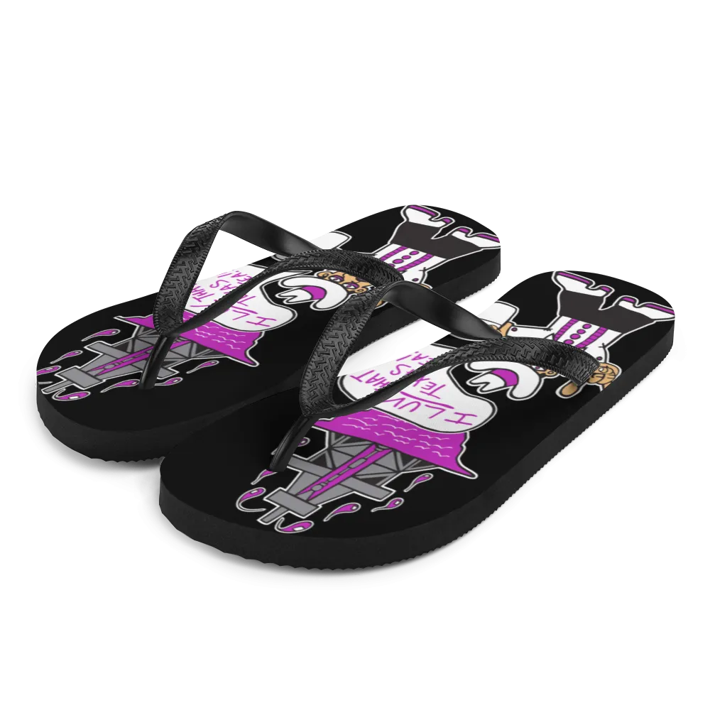 I Love That Texas Tea | Flip-Flops | Black