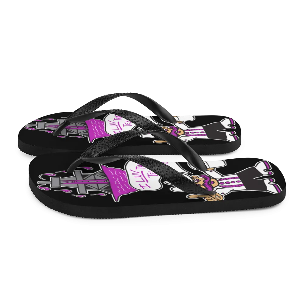I Love That Texas Tea | Flip-Flops | Black
