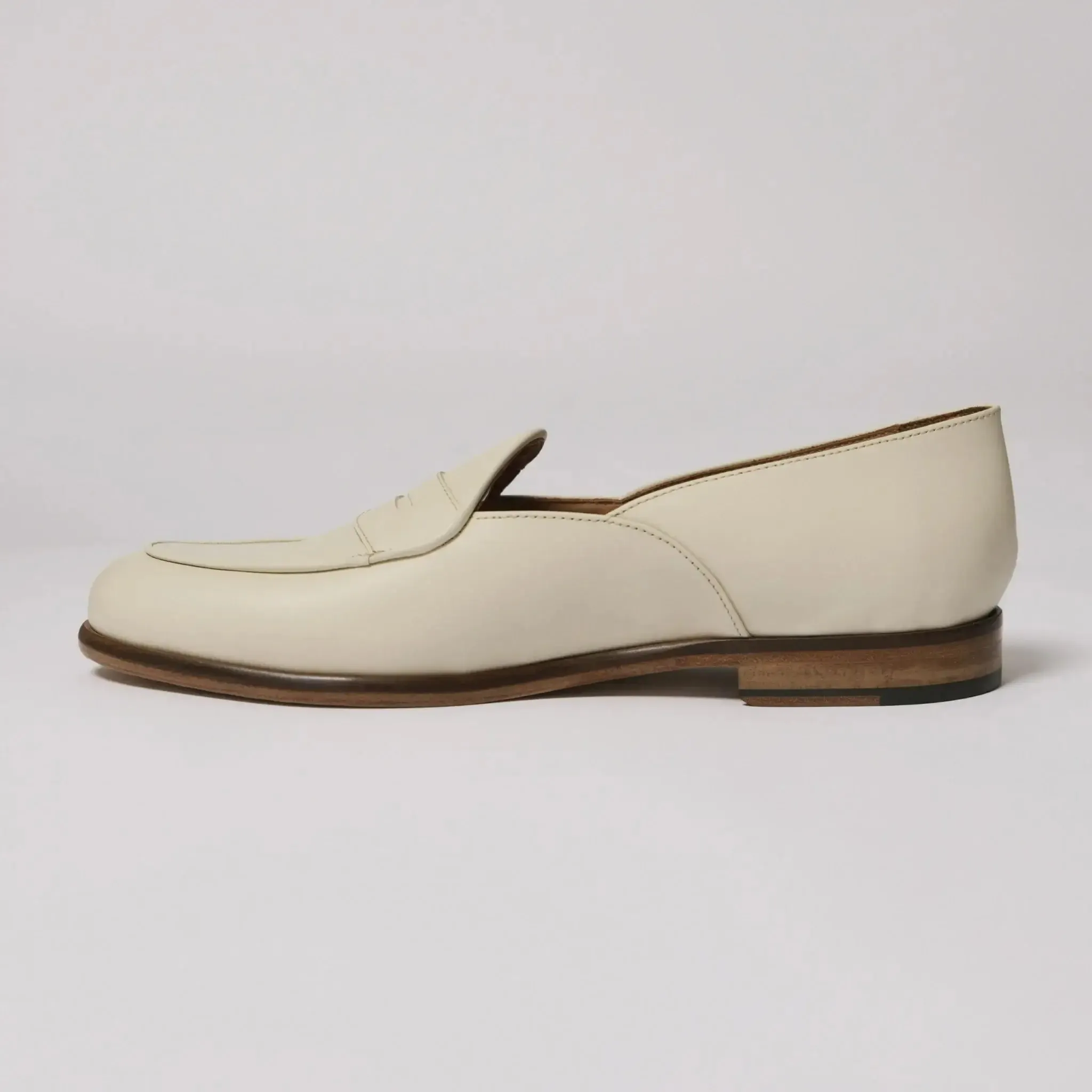 Italian Leather Loafers Ivory Cream